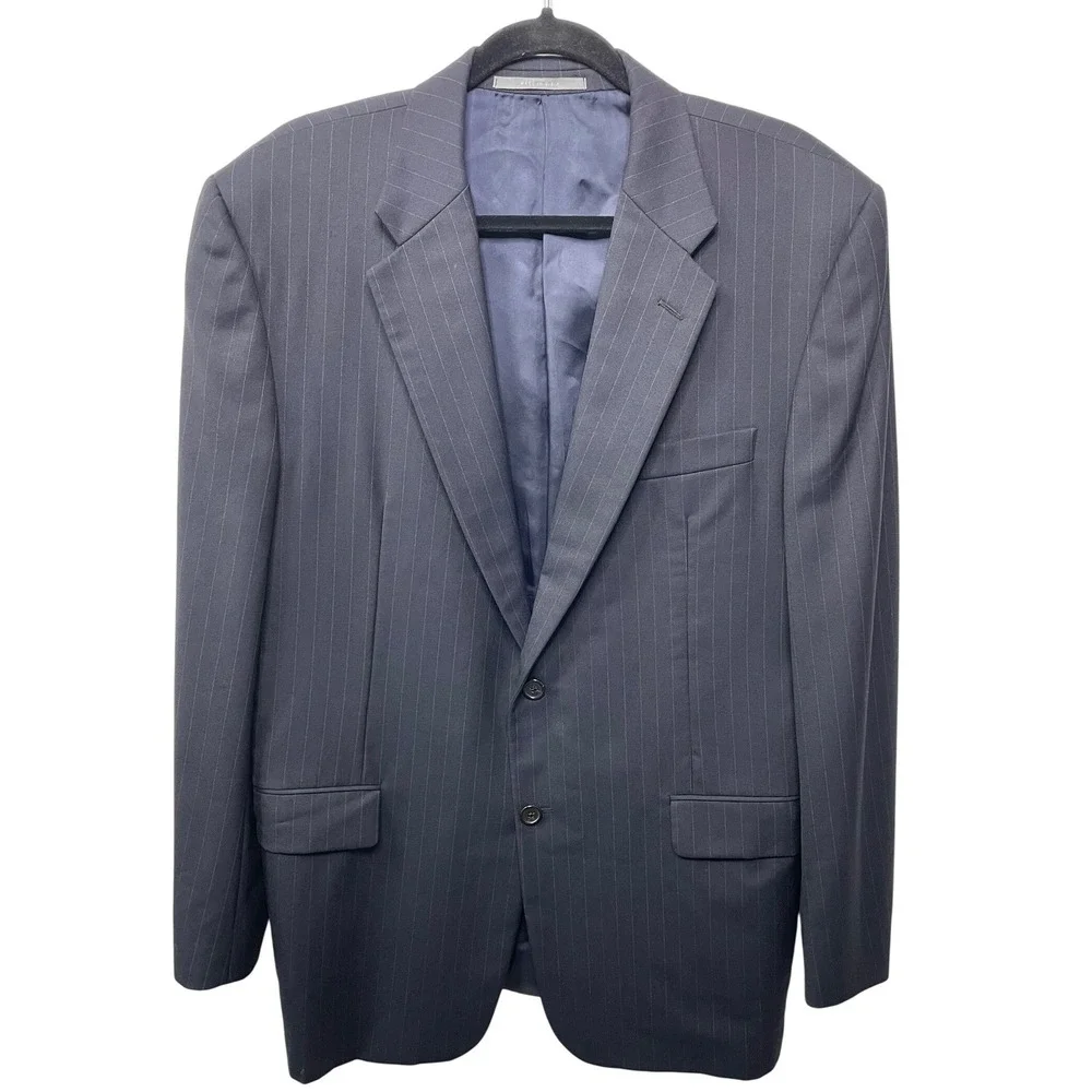 Hickey‎ Freeman Loro Piana Tasmanian Super 130's Pinstripe Blazer Suit USA 44R